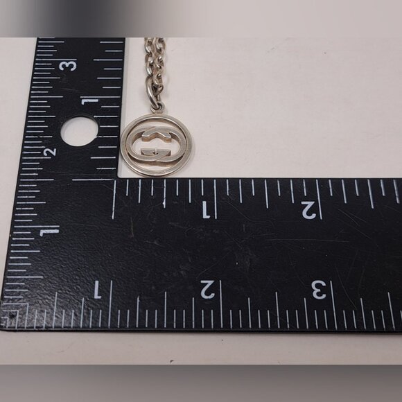 Gucci Women's Interlocking GG Logo Chain Necklace Sterling Silver AG 925 11" - Picture 14 of 16